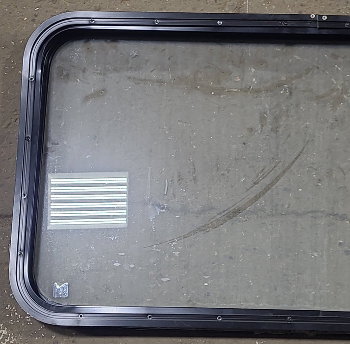 Used Black Radius Non Opening Window : 41 1/2" W x 21 1/4" H x 1 7/8" D