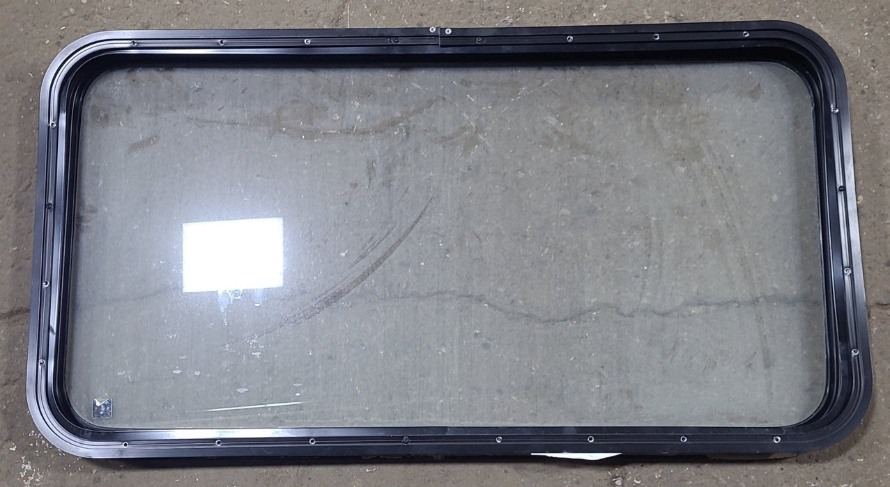 Used Black Radius Non Opening Window : 41 1/2" W x 21 1/4" H x 1 7/8" D