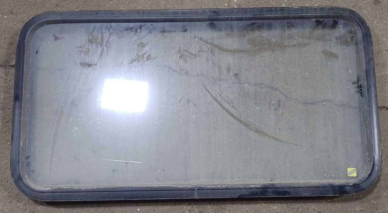 Used Black Radius Non Opening Window : 41 1/2" W x 21 1/4" H x 1 7/8" D
