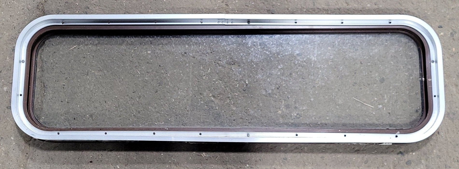 Used Black Radius Non-Opening Window : 42 1/4" W X 12" H X 1 3/4" D