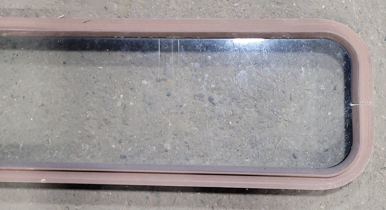 Used Black Radius Non-Opening Window : 42 1/4" W X 12" H X 1 3/4" D