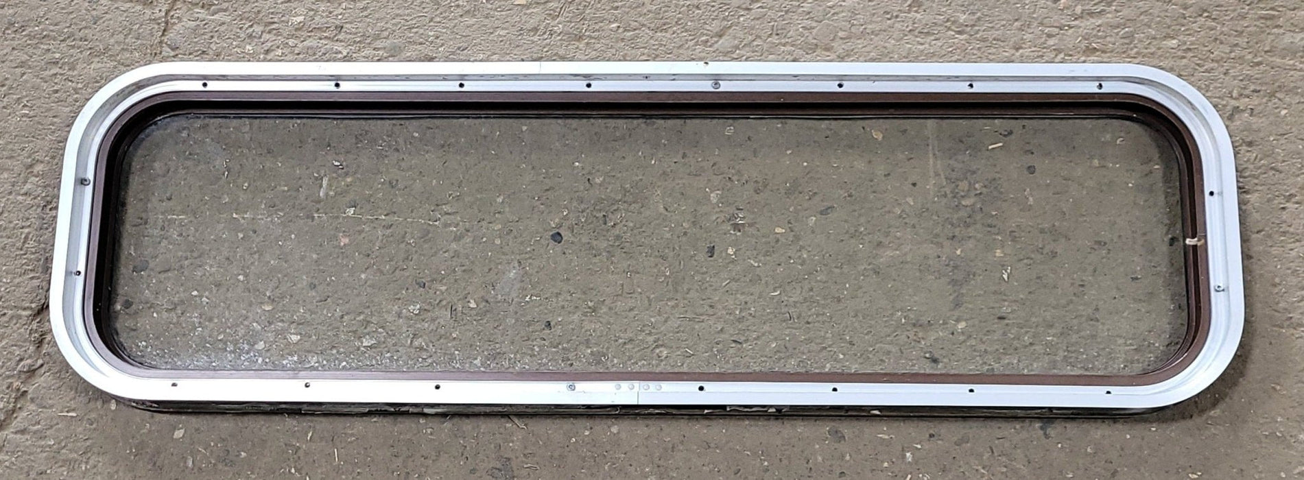 Used Black Radius Non-Opening Window : 42 1/4" W X 12" H X 1 3/4" D