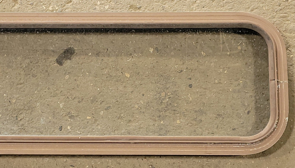 Used Black Radius Non-Opening Window : 42 1/4" W X 12" H X 1 3/4" D