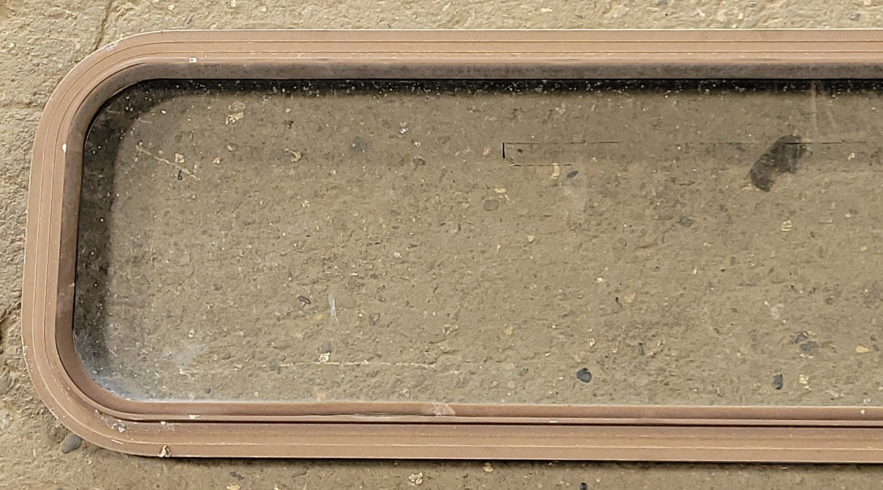 Used Black Radius Non-Opening Window : 42 1/4" W X 12" H X 1 3/4" D