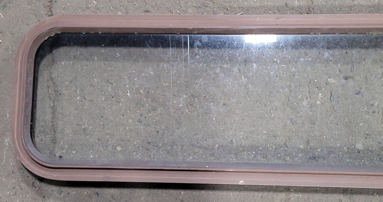 Used Black Radius Non-Opening Window : 42 1/4" W X 12" H X 1 3/4" D