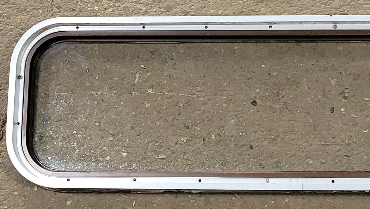 Used Black Radius Non-Opening Window : 42 1/4" W X 12" H X 1 3/4" D