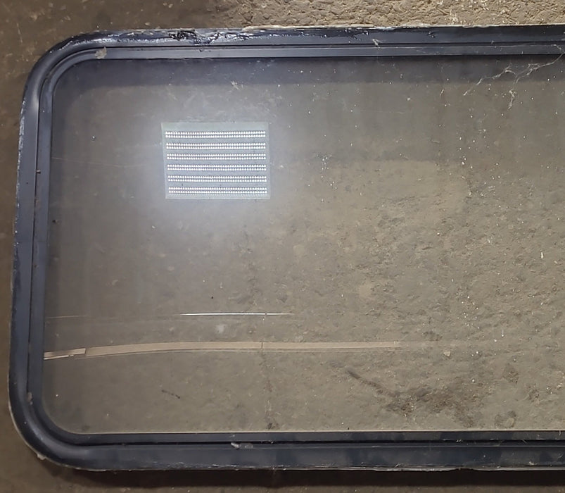 Used Black Radius Non Opening Window : 42 1/4" W x 21 3/4" H x 2" D