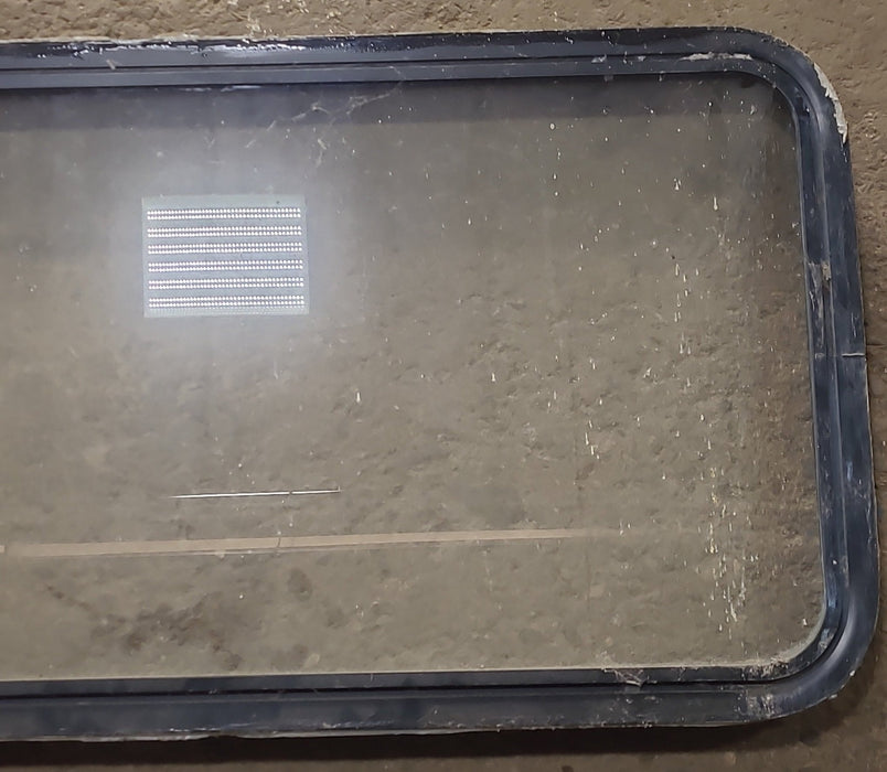 Used Black Radius Non Opening Window : 42 1/4" W x 21 3/4" H x 2" D