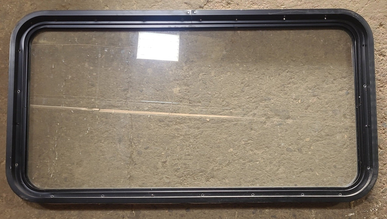 Used Black Radius Non Opening Window : 42 1/4" W x 21 3/4" H x 2" D
