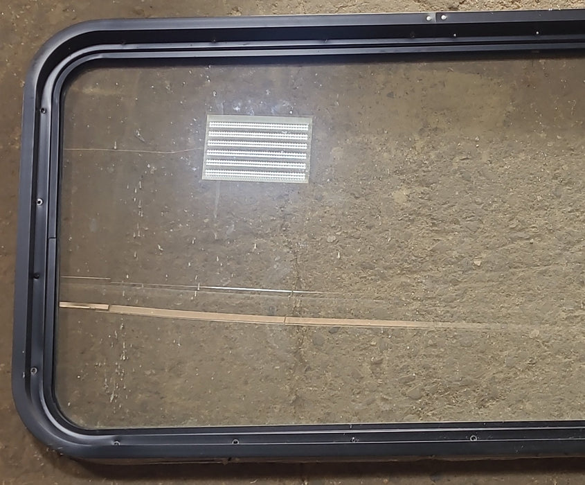 Used Black Radius Non Opening Window : 42 1/4" W x 21 3/4" H x 2" D