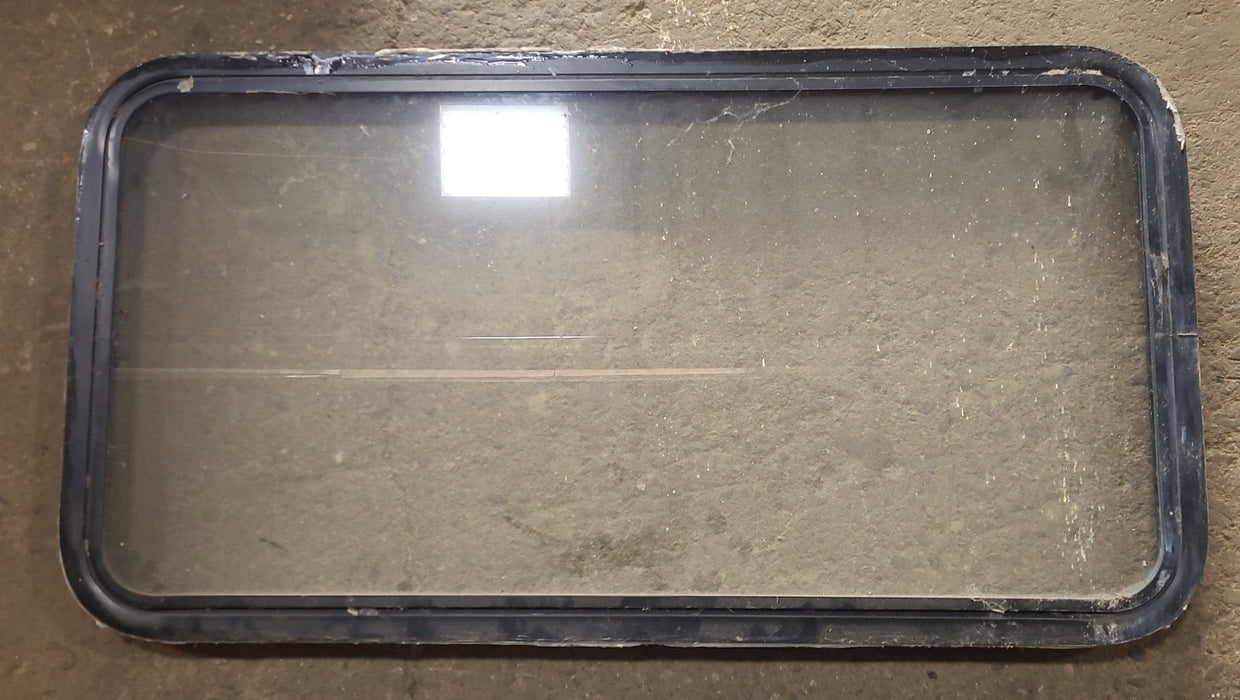 Used Black Radius Non Opening Window : 42 1/4" W x 21 3/4" H x 2" D