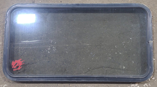 Used Black Radius Non Opening Window : 42 1/4" W x 22" H x 1 3/4" D - Young Farts RV Parts