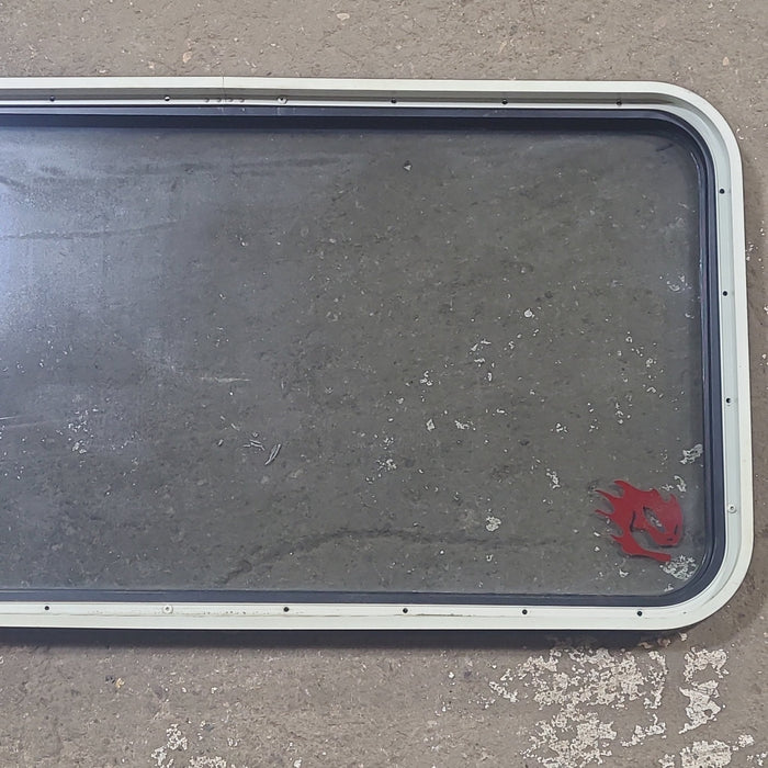Used Black Radius Non Opening Window : 42 1/4" W x 22" H x 1 3/4" D