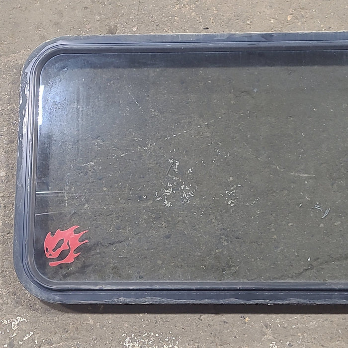 Used Black Radius Non Opening Window : 42 1/4" W x 22" H x 1 3/4" D