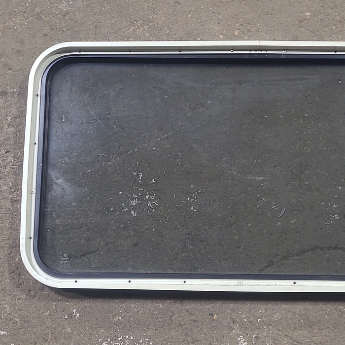 Used Black Radius Non Opening Window : 42 1/4" W x 22" H x 1 3/4" D