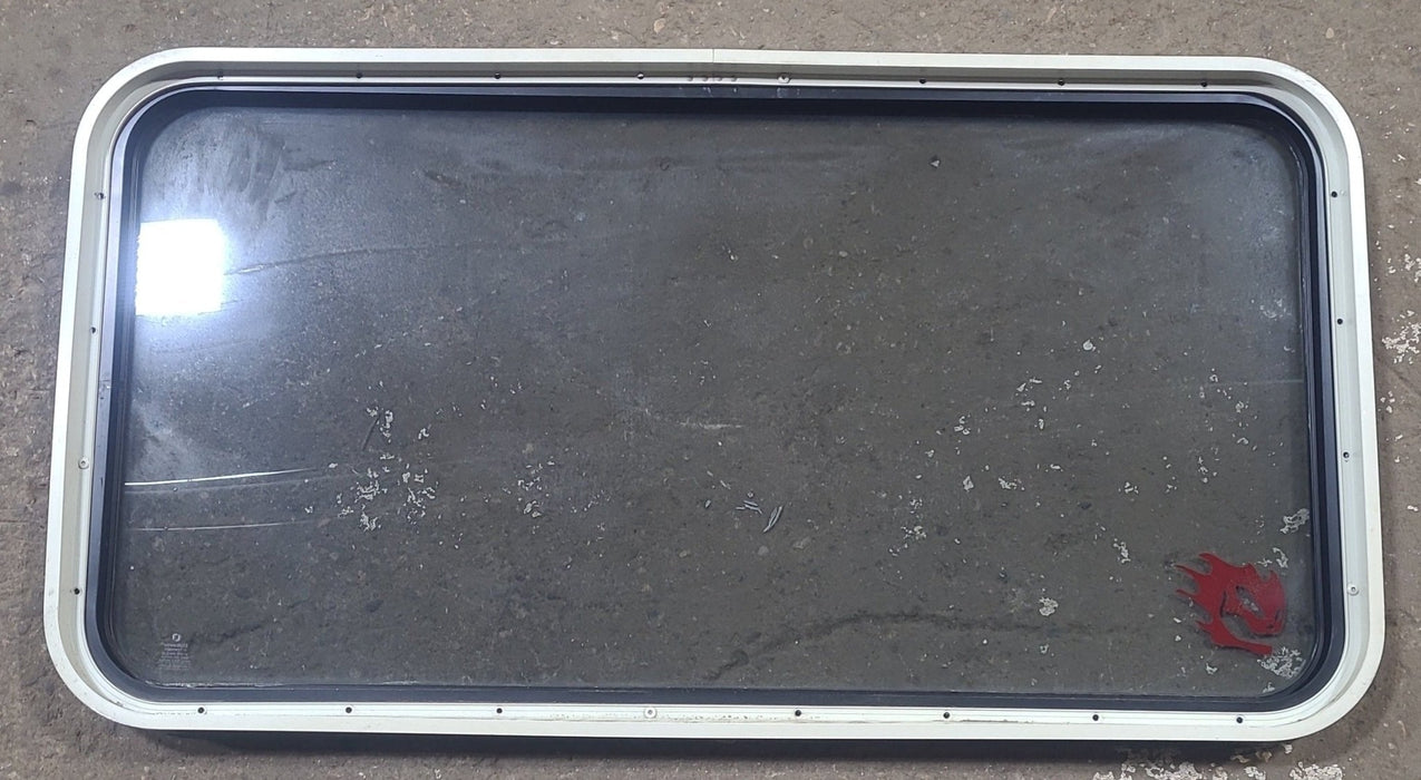 Used Black Radius Non Opening Window : 42 1/4" W x 22" H x 1 3/4" D