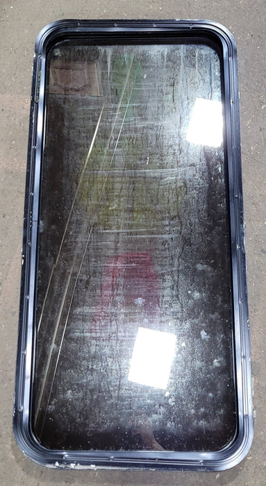 Used Black Radius Non-Opening Window : 47 1/2" W X 21 3/4" H X 1 3/4" D