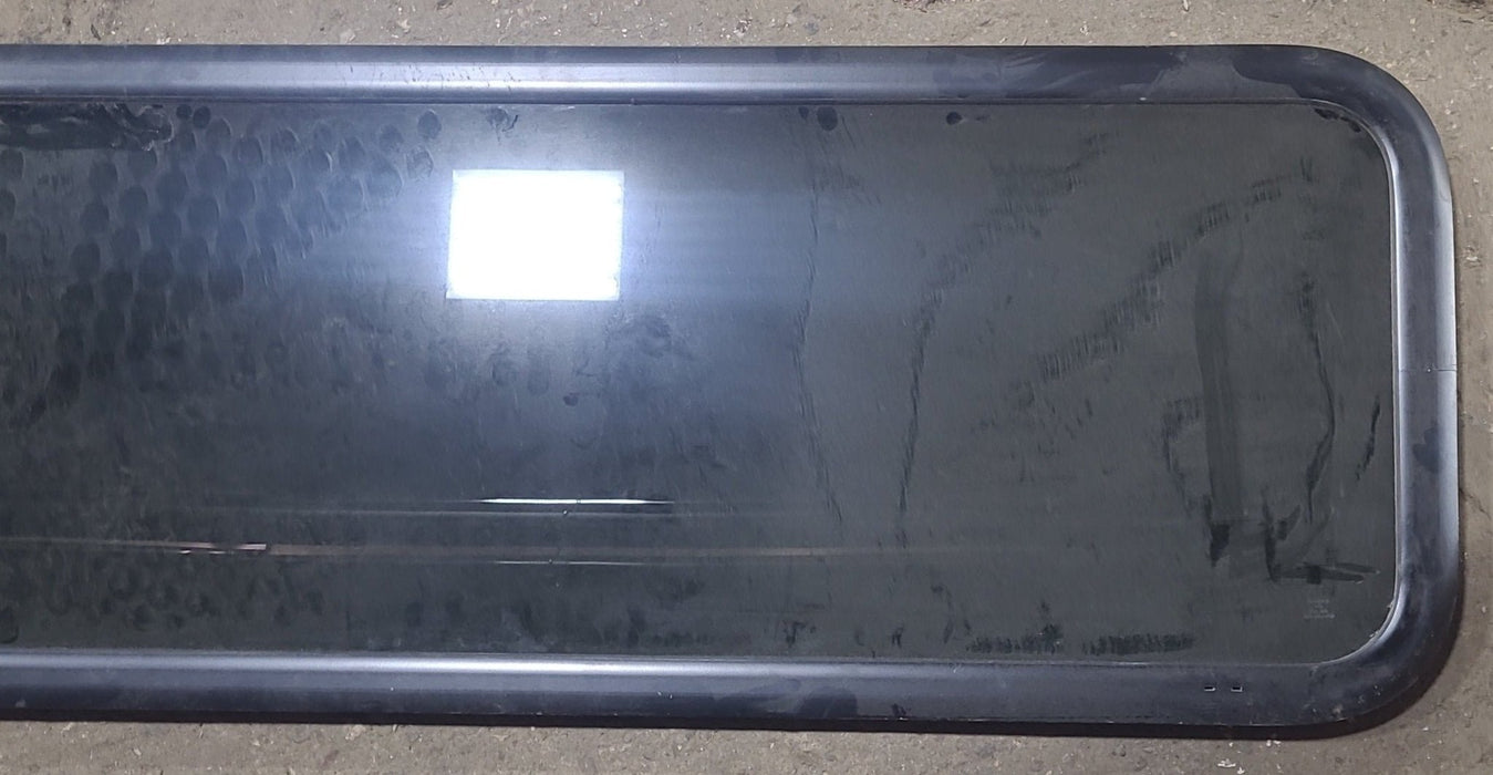 Used Black Radius Non Opening Window : 47 3/4" W X 17 3/4" H X 1" D