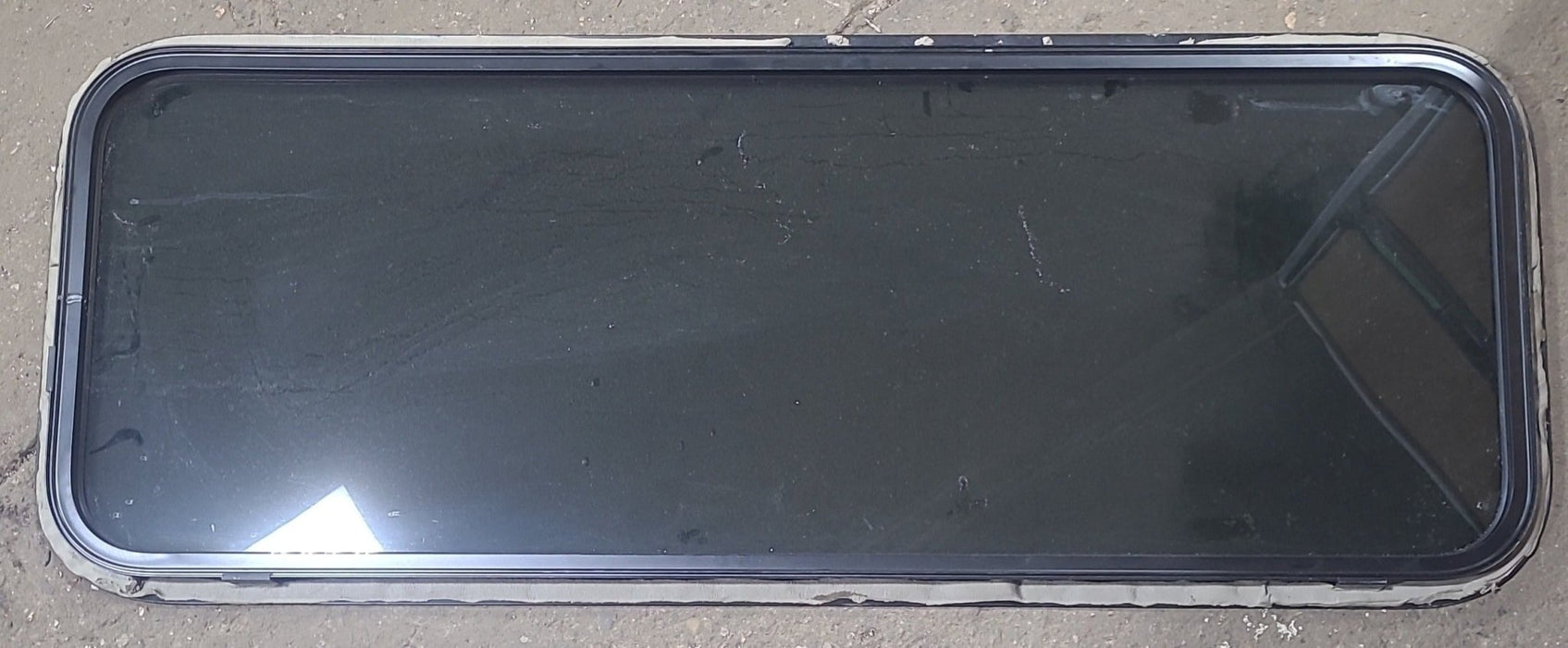 Used Black Radius Non Opening Window : 47 3/4" W X 17 3/4" H X 1" D