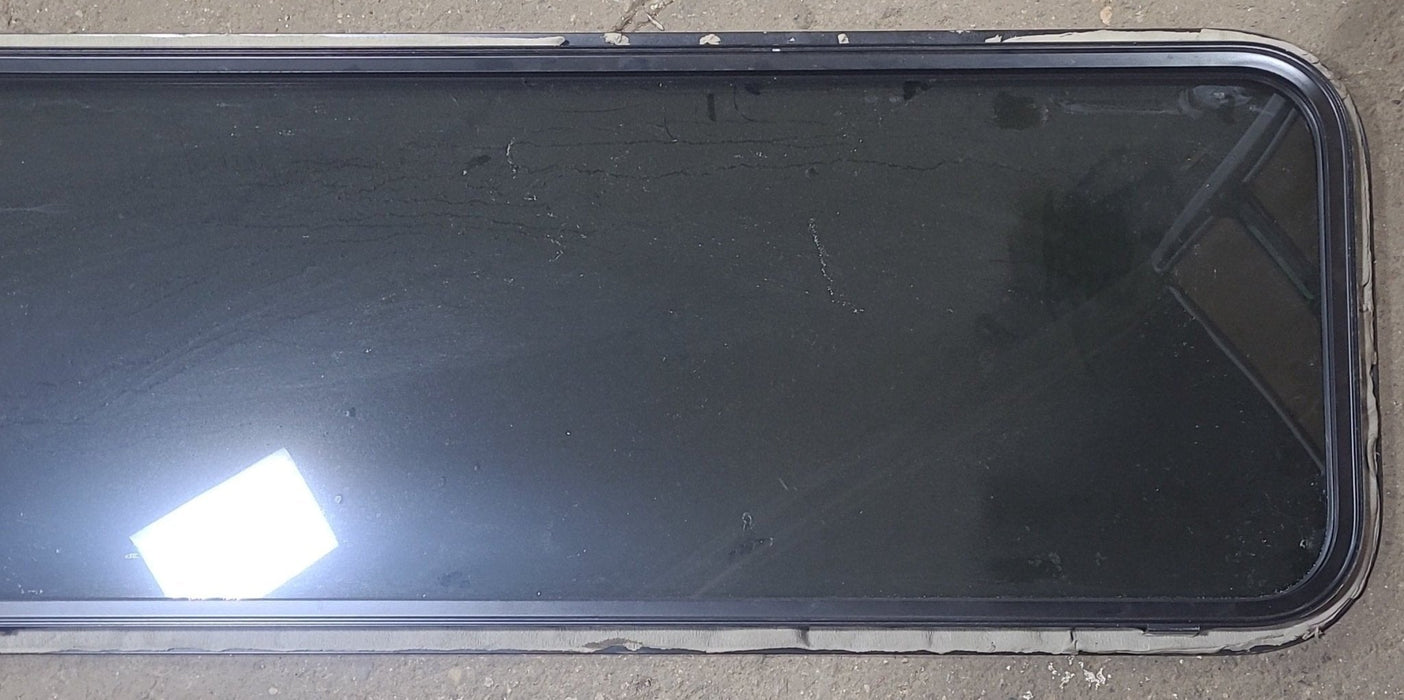 Used Black Radius Non Opening Window : 47 3/4" W X 17 3/4" H X 1" D