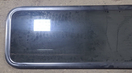 Used Black Radius Non Opening Window : 47 3/4" W X 17 3/4" H X 1" D - Young Farts RV Parts