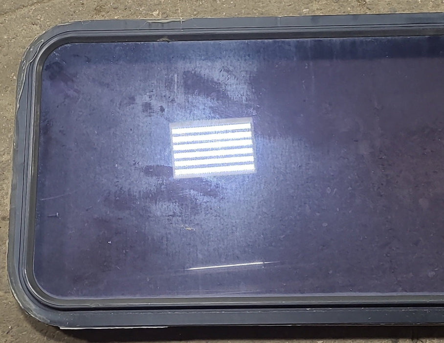 Used Black Radius Non Opening Window : 48 1/4" W x 19 3/4" H x 2" D