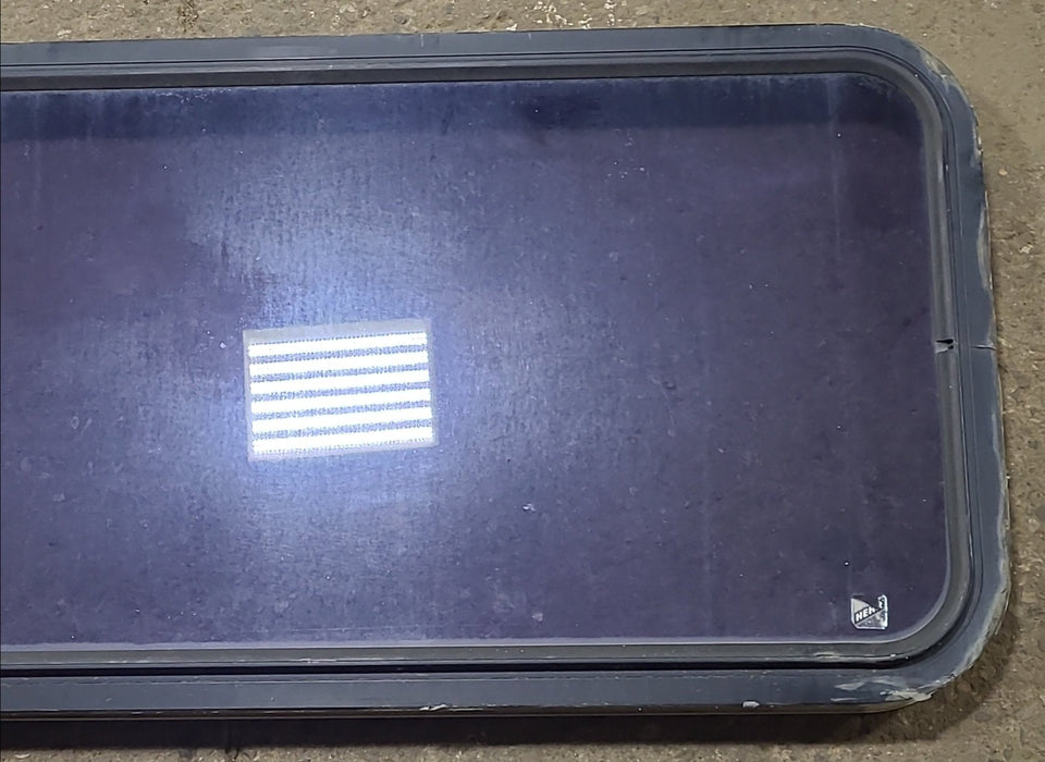 Used Black Radius Non Opening Window : 48 1/4" W x 19 3/4" H x 2" D