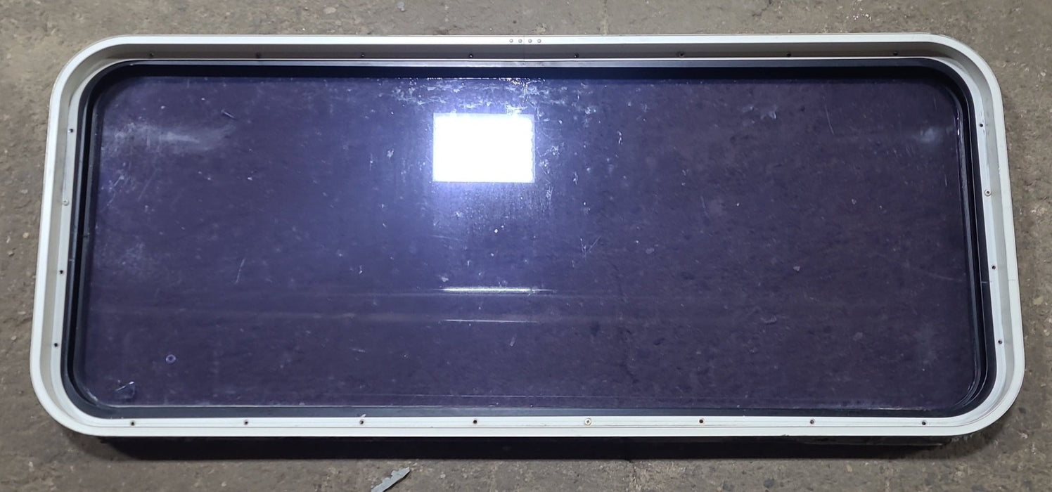 Used Black Radius Non Opening Window : 48 1/4" W x 19 3/4" H x 2" D
