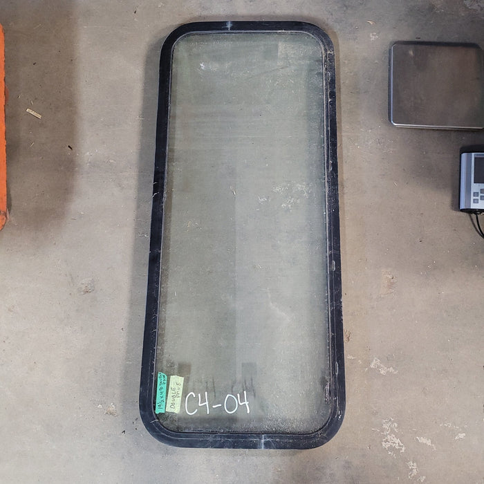 Used Black Radius Non-Opening Window : 48 X 19 1/2 X 2" D