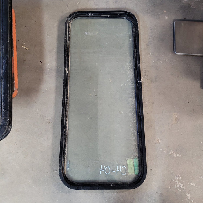 Used Black Radius Non-Opening Window : 48 X 19 1/2 X 2" D