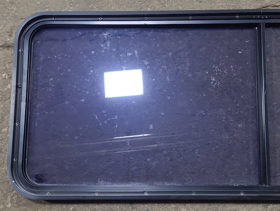 Used Black Radius Non Opening Window : 60 1/2" W x 21 3/4" H x 1 3/4" D