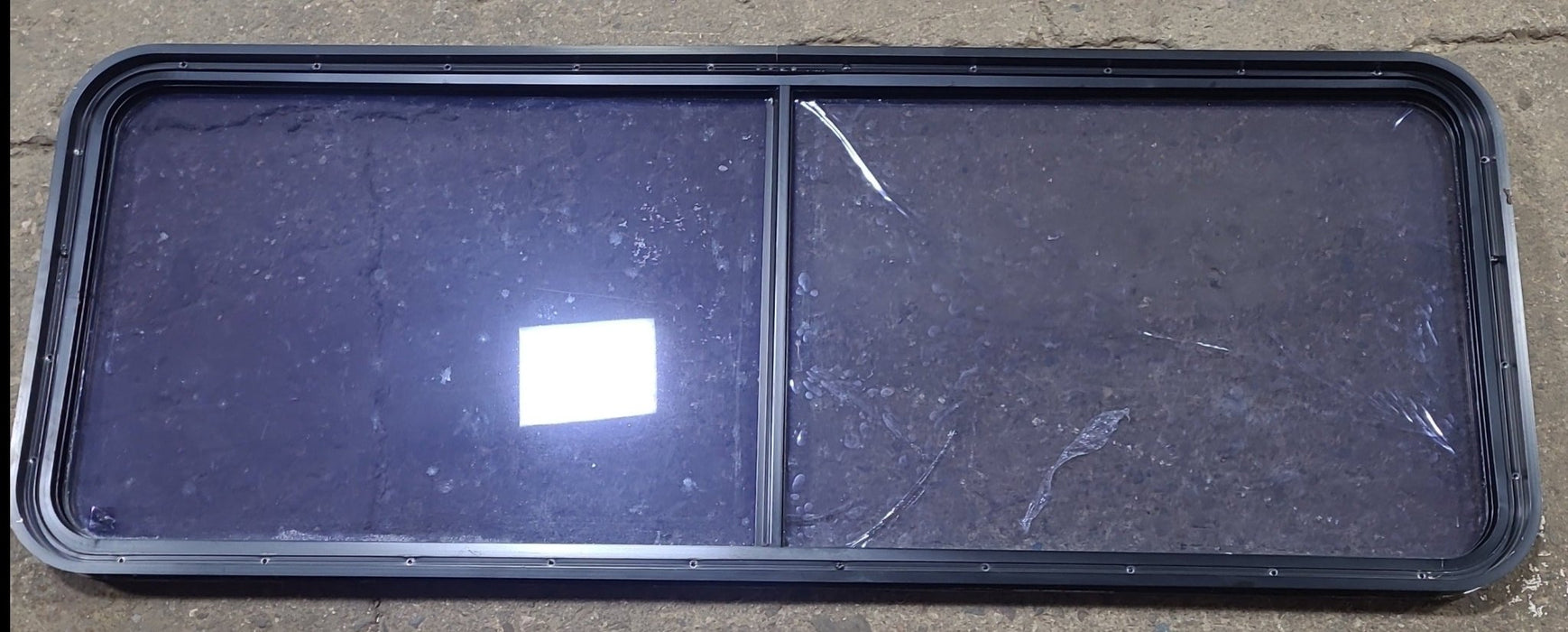 Used Black Radius Non Opening Window : 60 1/2" W x 21 3/4" H x 1 3/4" D