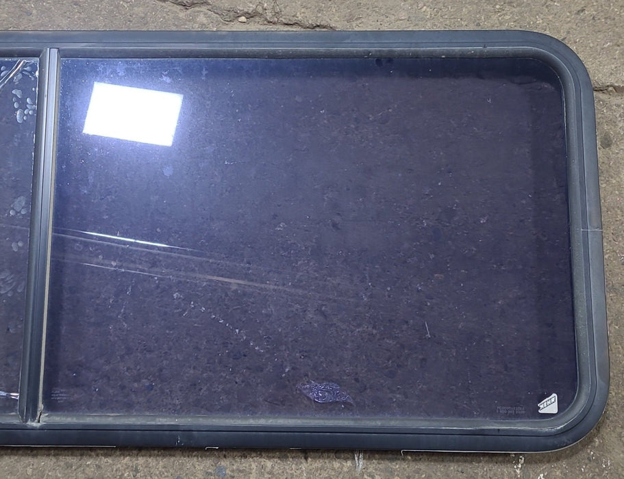Used Black Radius Non Opening Window : 60 1/2" W x 21 3/4" H x 1 3/4" D