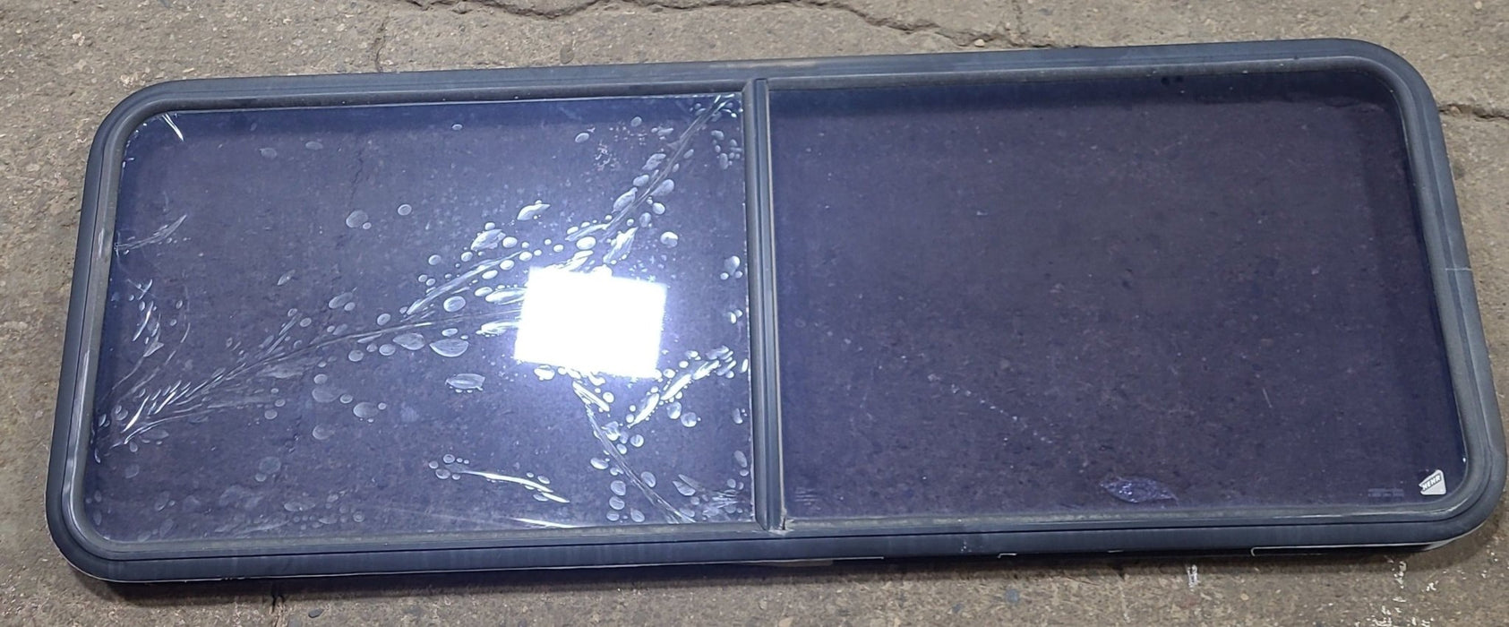 Used Black Radius Non Opening Window : 60 1/2" W x 21 3/4" H x 1 3/4" D
