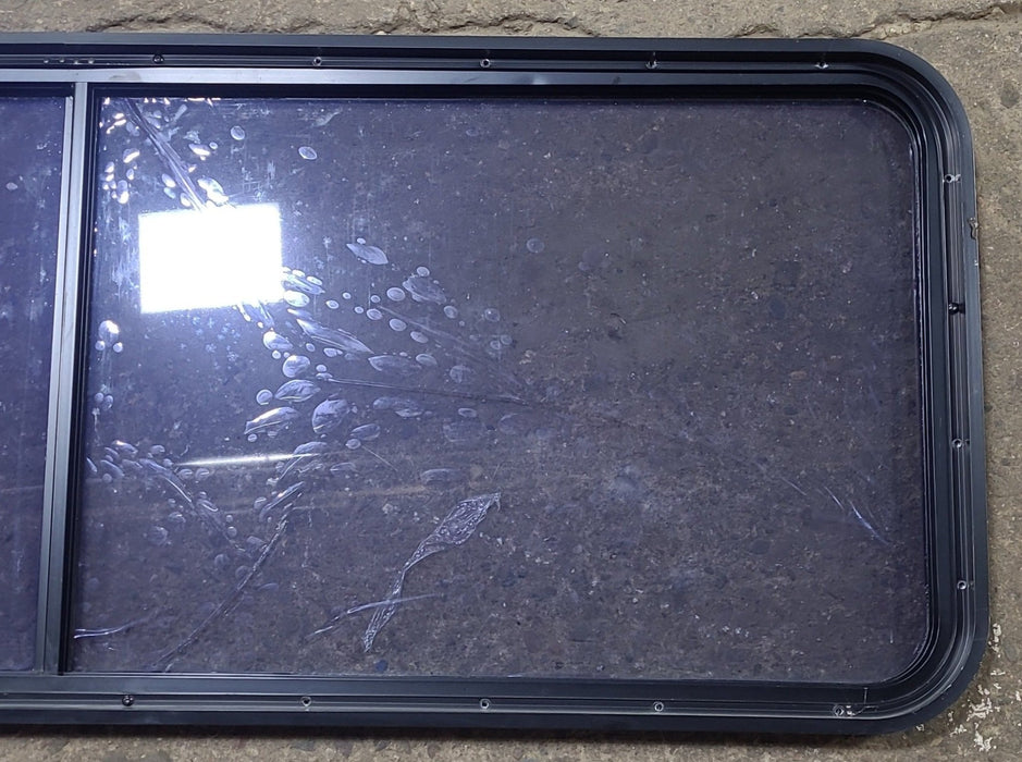 Used Black Radius Non Opening Window : 60 1/2" W x 21 3/4" H x 1 3/4" D