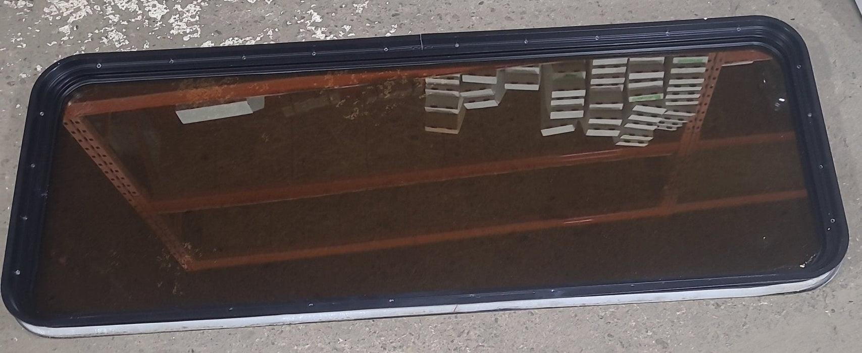 Used Black Radius Non Opening Window : 60 1/2" W x 21 3/4" H x 1 7/8" D