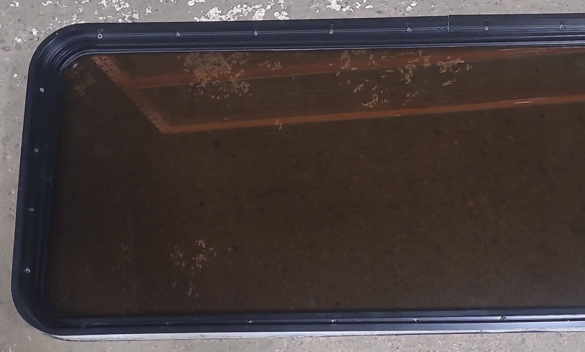 Used Black Radius Non Opening Window : 60 1/2" W x 21 3/4" H x 1 7/8" D