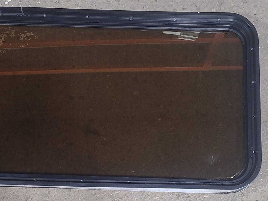 Used Black Radius Non Opening Window : 60 1/2" W x 21 3/4" H x 1 7/8" D