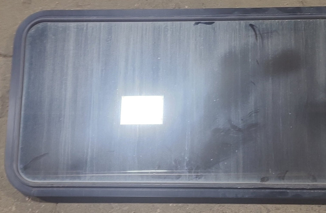 Used Black Radius Non Opening Window : 60 1/2" W x 21 3/4" H x 1 7/8" D