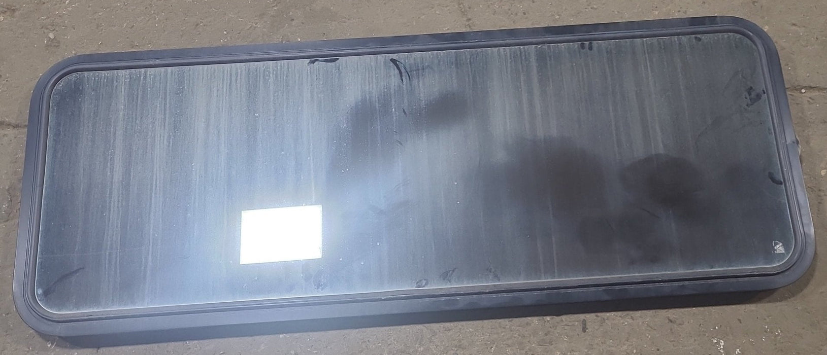 Used Black Radius Non Opening Window : 60 1/2" W x 21 3/4" H x 1 7/8" D