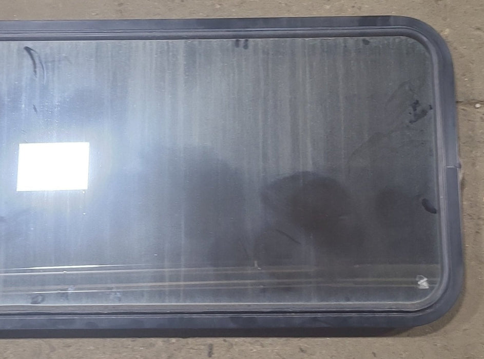 Used Black Radius Non Opening Window : 60 1/2" W x 21 3/4" H x 1 7/8" D