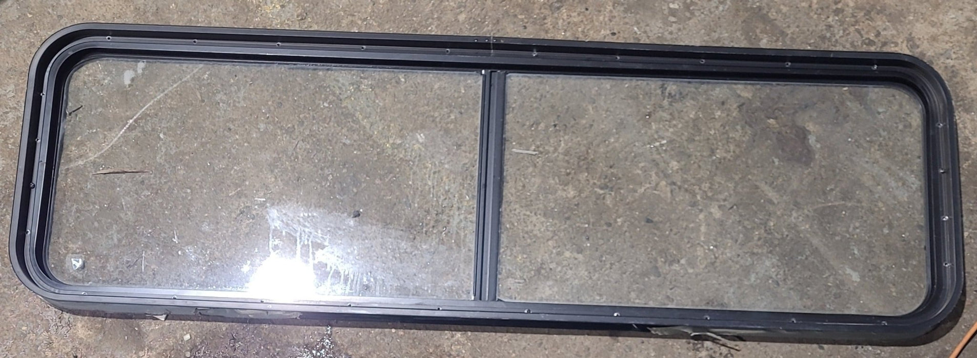 Used Black Radius Non Opening Window : 60 1/4" W x 18" H x 1 3/4" D
