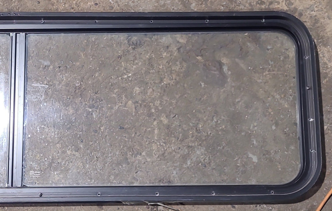 Used Black Radius Non Opening Window : 60 1/4" W x 18" H x 1 3/4" D