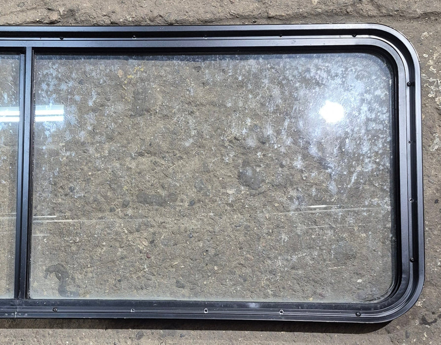 Used Black Radius Non Opening Window : 60 1/4" W x 21 3/4" H x 1 5/8" D
