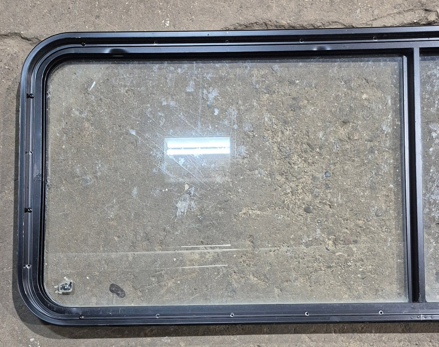 Used Black Radius Non Opening Window : 60 1/4" W x 21 3/4" H x 1 5/8" D