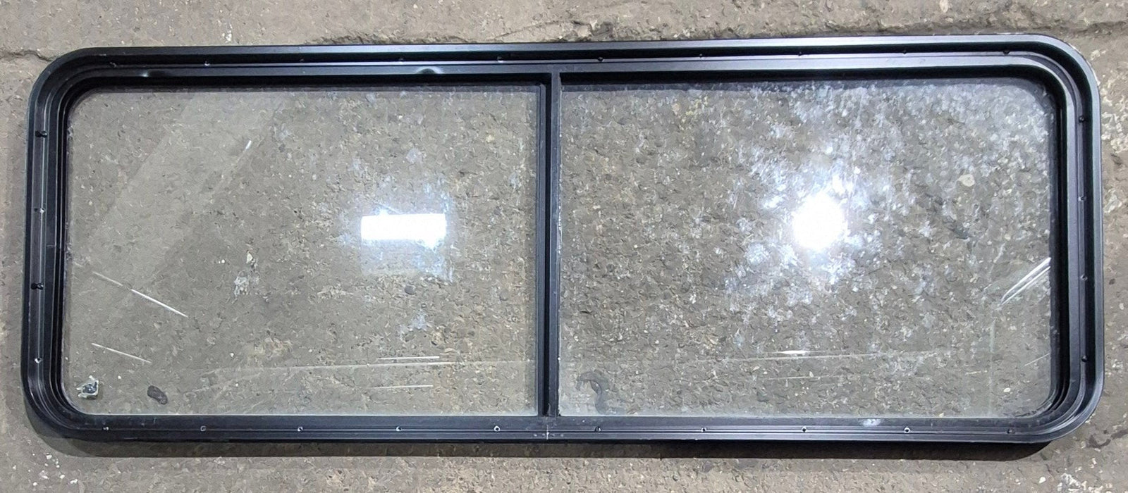Used Black Radius Non Opening Window : 60 1/4" W x 21 3/4" H x 1 5/8" D