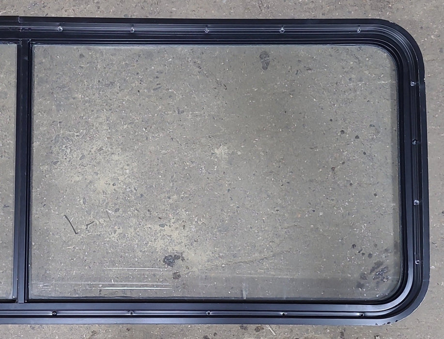 Used Black Radius Non Opening Window : 60 1/4" W x 21 3/4" H x 1 7/8" D