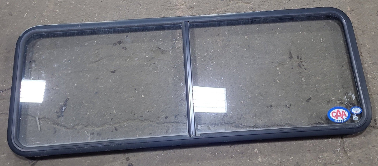 Used Black Radius Non Opening Window : 60 1/4" W x 21 3/4" H x 1 7/8" D