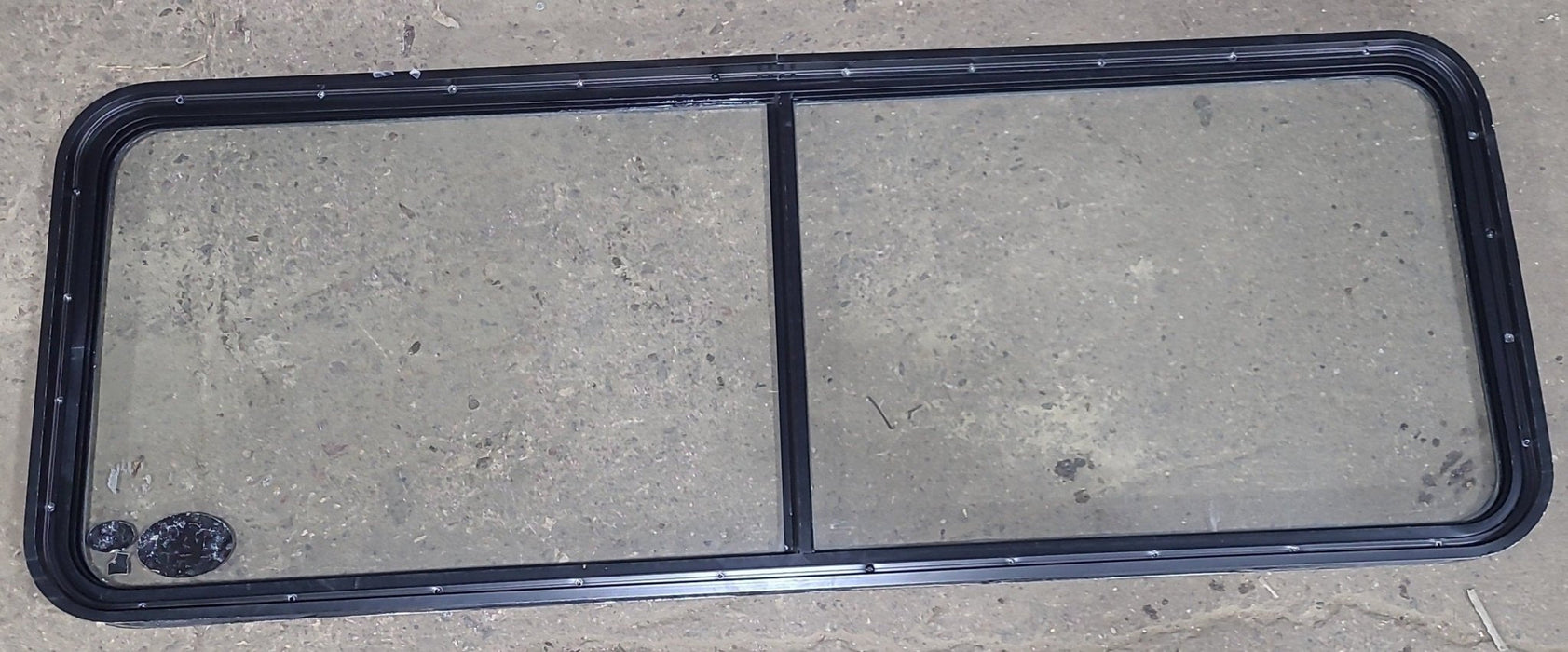 Used Black Radius Non Opening Window : 60 1/4" W x 21 3/4" H x 1 7/8" D