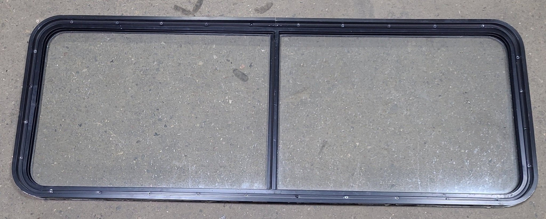 Used Black Radius Non-Opening Window : 60 1/4" W X 21 3/8" H X 1 7/8" D